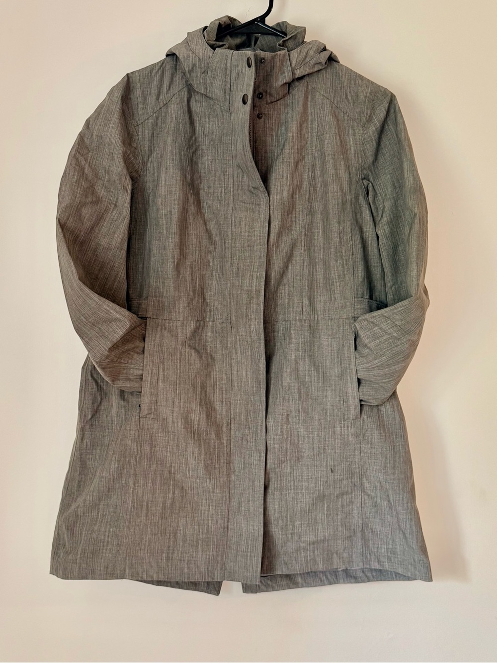 Kirkland Signature Gray Removable Hood Trench Coat SZ.LG